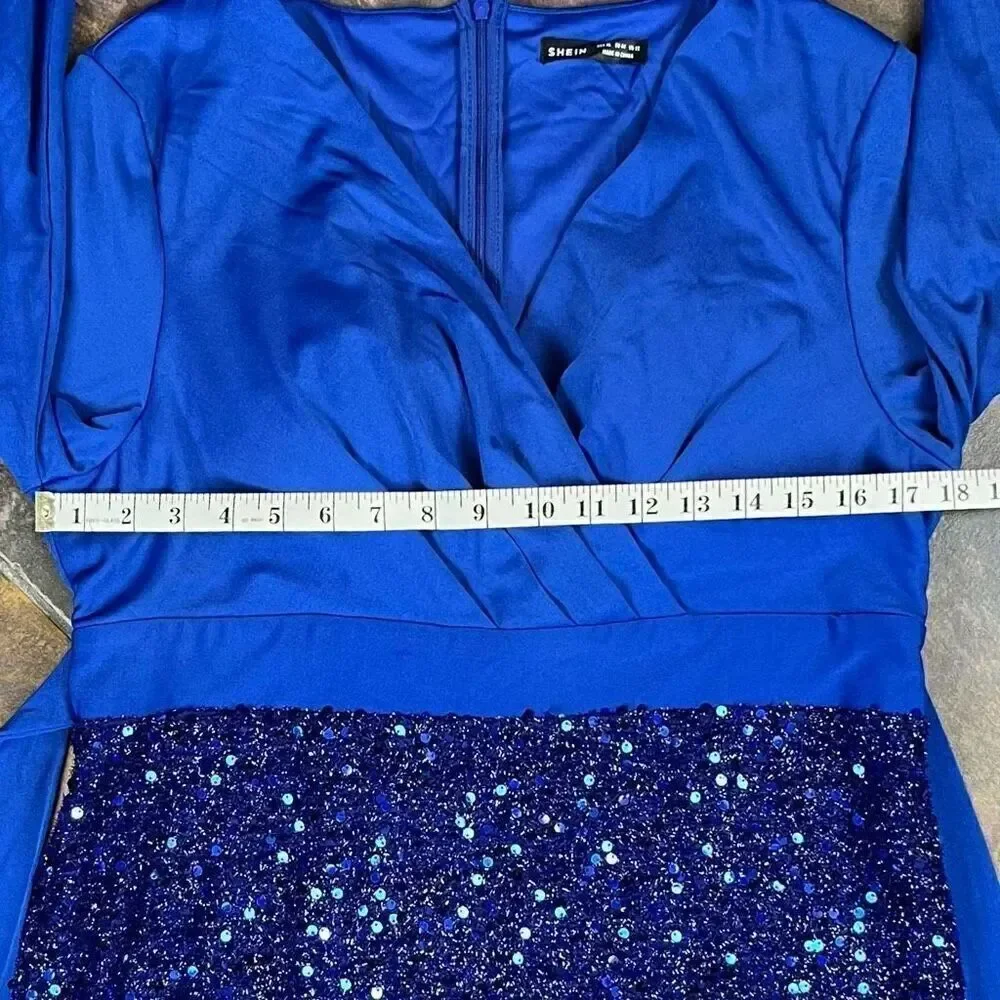 SHEIN Glamour Elegant Blue Formal Dress XL 12